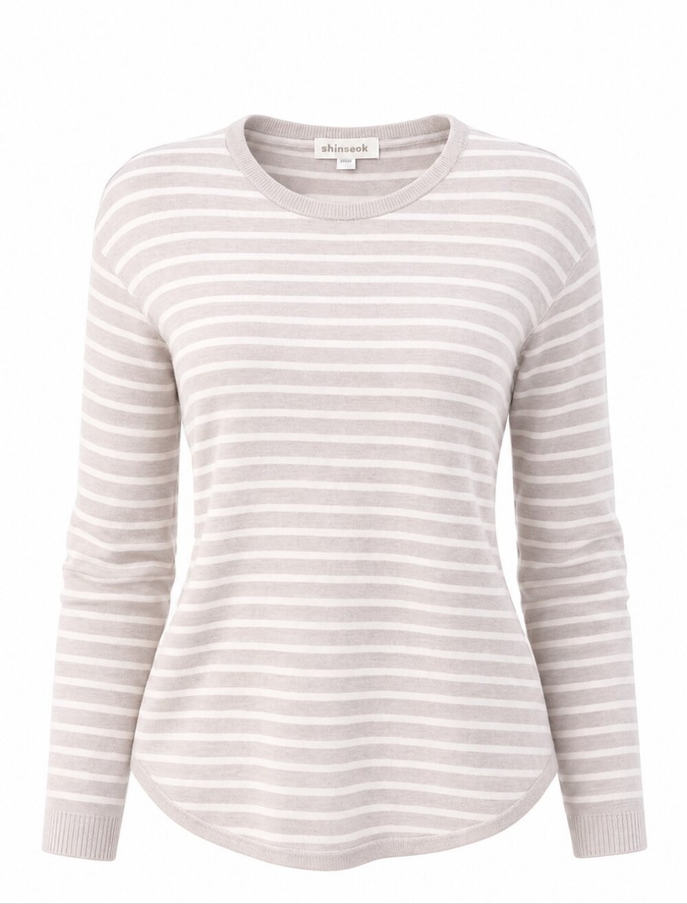 100% Cashmere Striped Philosophy Sweater Size XS Oatmeal Soft Luxury Knit